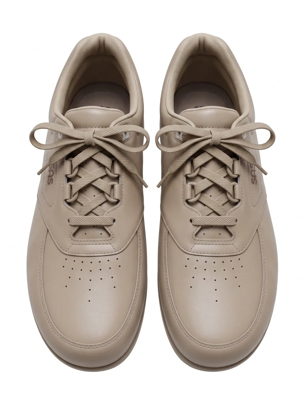 SAS Men's Beige Leather Lace-Up Sneakers size 11M excellent condition